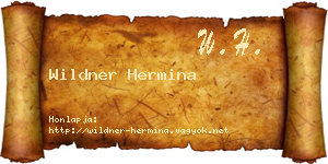 Wildner Hermina névjegykártya